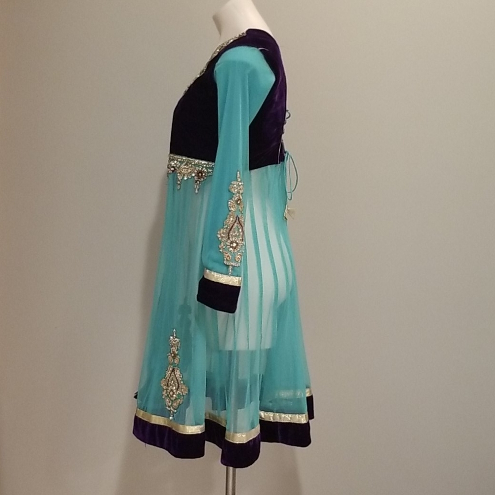 Naaz Blue and Purple Salwar Kameez w Duppata sz 36 - Picture 8 of 13